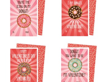 Instant Download Printable Donut Valentines