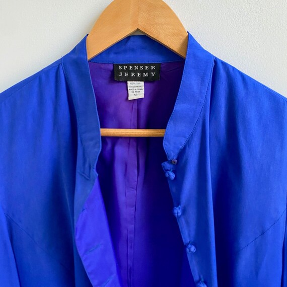 Vintage Spencer Jeremy Electric Blue Silk Jacket |