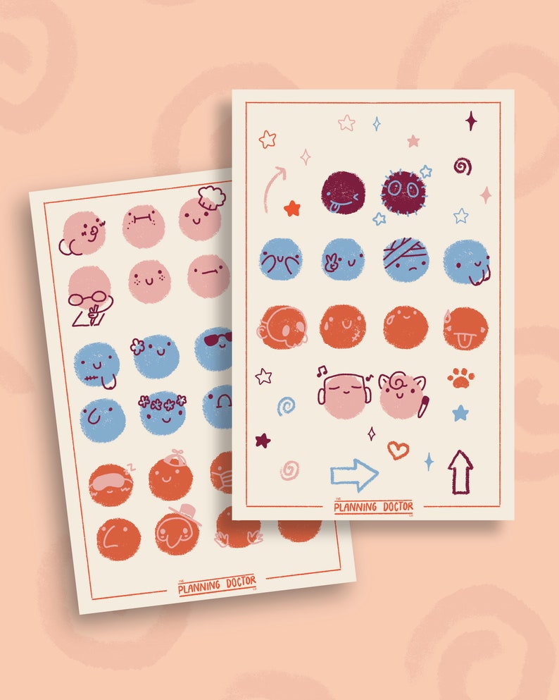 Mood / Emoticon / Doodle Digital Stickers Pack Goodnotes Etsy Ireland