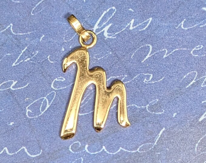 Vintage Monet Script Monogram Letter M Charm - Etsy