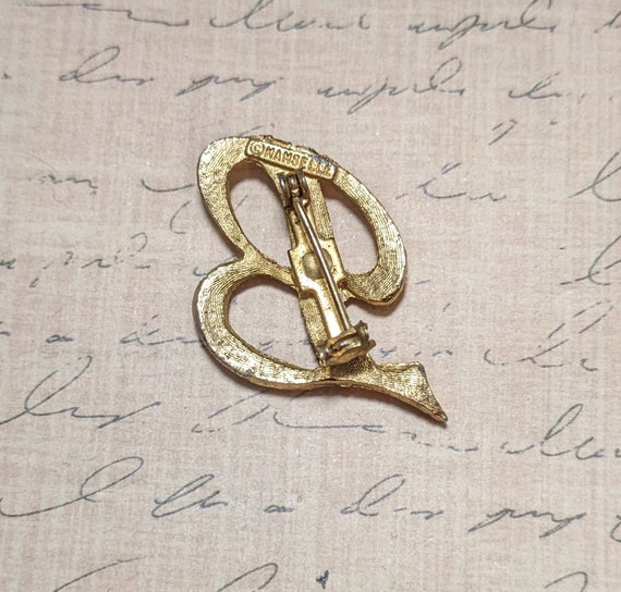 Vintage Gold Tone Cursive Initial Letter B Pin Br… - image 5