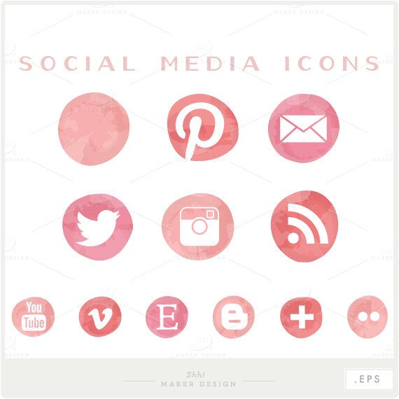 social media icons vector files for blogs websites etsy social media icons vector