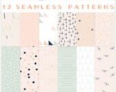 Bows, Arrows & Pretty Little Things - JPG files - Seamless Patterns - Digital Scrapbook - Blog Backgrounds - Paper Pack