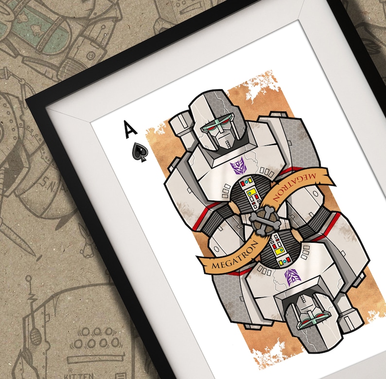 Megatron Transformers Playing Card Print 80s 90s Autobot Etsy