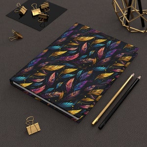 Glamorous Rich Feather Hardcover Journal Matte Notebook Garden journal