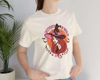 Camiseta de manga corta de jersey unisex Witchy and Wild Camiseta de bruja