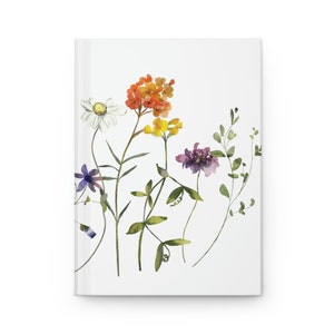 Floral Wildflower Hardcover Journal Matte Notebook Garden journal