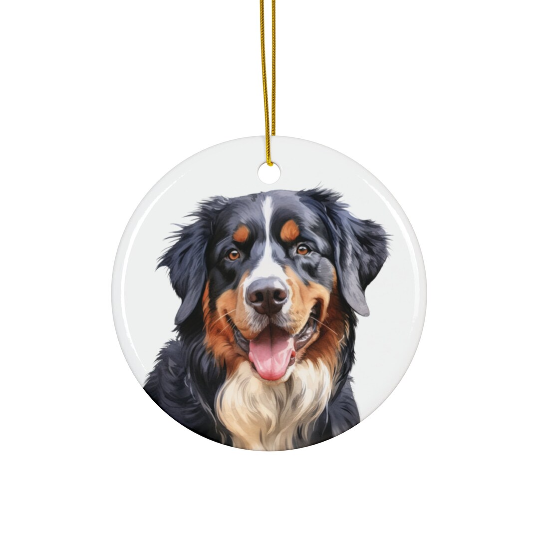 Bernese Mountain Dog Ceramic Ornament Christmas Gift Etsy