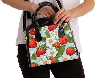 Retro Strawberry Shoulder Handbag