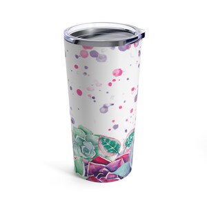Watercolor Succulent Wine Drink Tumbler 20oz