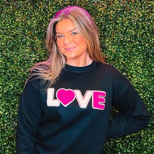 Silber LOVE Chenille Valentine Sweatshirt