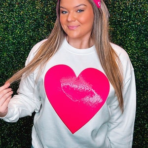 Hot Pink Heart Sequin Valentine Sweatshirt