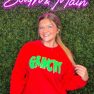 Green GRINCHY Chenille Sweatshirt