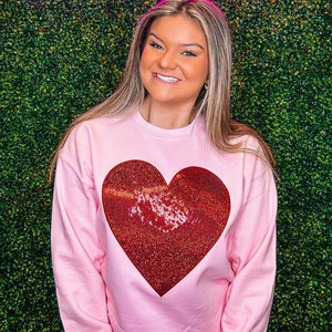 Red Heart Sequin Valentine Sweatshirt