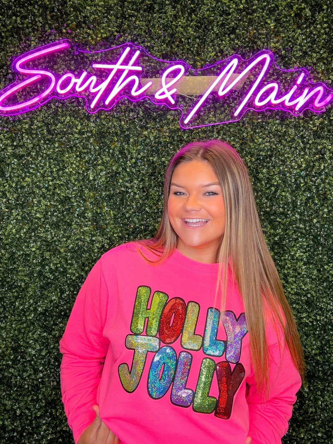 Girls Sequin Holly Jolly Shirt by Azarhia