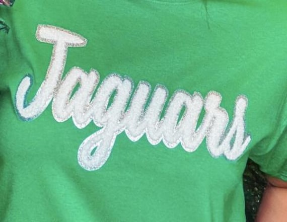 Jaguars White Chenille Heat Applied Patch