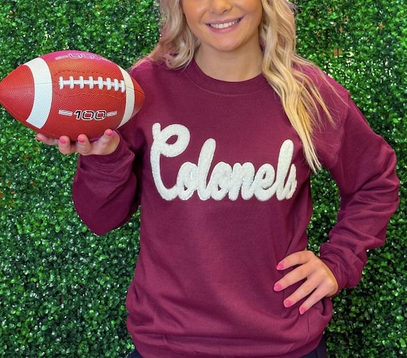 Colonels White Chenille Heat Applied Patch