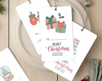 Redigerbara julklappsetiketter, utskrivbar Canvas-mall (digital nedladdning)