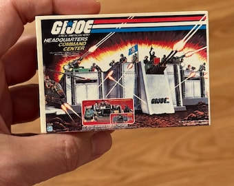 Vintage Original 1980s Hasbro G.I. Joe HEADQUARTERS COMMAND CENTER Toy Box Miniature Christmas Ornament / Refrigerator Fridge Magnet