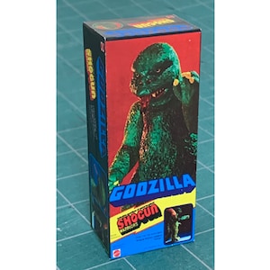Vintage Original Mattel Shogun Warriors GODZILLA Miniature Toy Box Christmas Ornament / Refrigerator Fridge Magnet