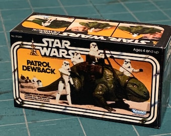 Vintage Original Kenner Star Wars Toy PATROL DEWBACK Box Miniature Christmas Ornament / Refrigerator Fridge Magnet