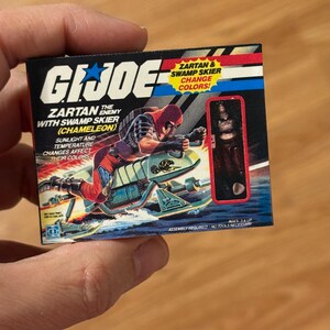 Vintage Original Hasbro 1980s G.I. Joe COBRA ZARTAN w/ Swamp Skier Miniature Toy Box Christmas Ornament / Refrigerator Fridge Magnet