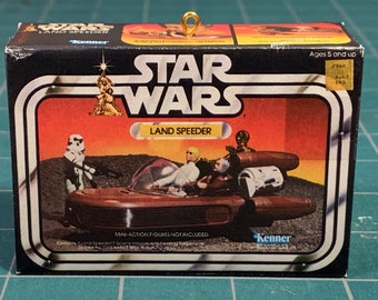 Vintage Original Kenner Star Wars LAND SPEEDER Miniature Toy Box Christmas Ornament / Refrigerator Fridge Magnet
