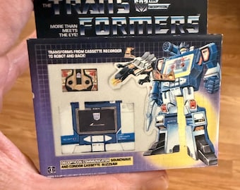 Adorno navideño vintage original Hasbro G1 Transformers SOUNDWAVE con imán en miniatura para juguetes