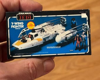 Vintage Original Kenner Star Wars Return of the Jedi Y-WING FIGHTER Miniature Toy Box Christmas Ornament / Refrigerator Fridge Magnet