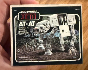 Vintage Original Kenner Star Wars Return of the Jedi AT-AT Miniature Toy Box Christmas Ornament / Refrigerator Fridge Magnet