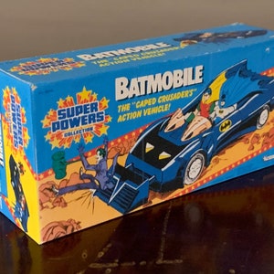 Vintage Original Kenner Super Powers BATMOBILE play set Miniature Toy Box Christmas Ornament / Refrigerator Fridge Magnet