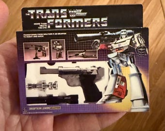 Adorno navideño vintage original de Hasbro G1 Transformers MEGATRON con imán en miniatura para caja de juguetes