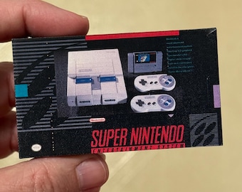 Vintage Original Super NES Nintendo Entertainment System Miniature Toy Box Christmas Ornament