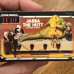 Vintage Original Kenner Star Wars Return of the Jedi JABBA THE HUTT Miniature Toy Box Christmas Ornament / Refrigerator Fridge Magnet