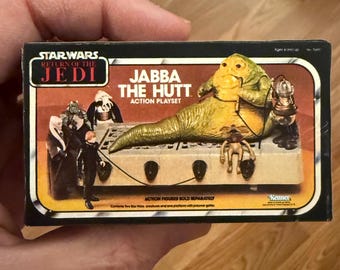 Vintage Original Kenner Star Wars Return of the Jedi JABBA THE HUTT Miniature Toy Box Christmas Ornament / Refrigerator Fridge Magnet
