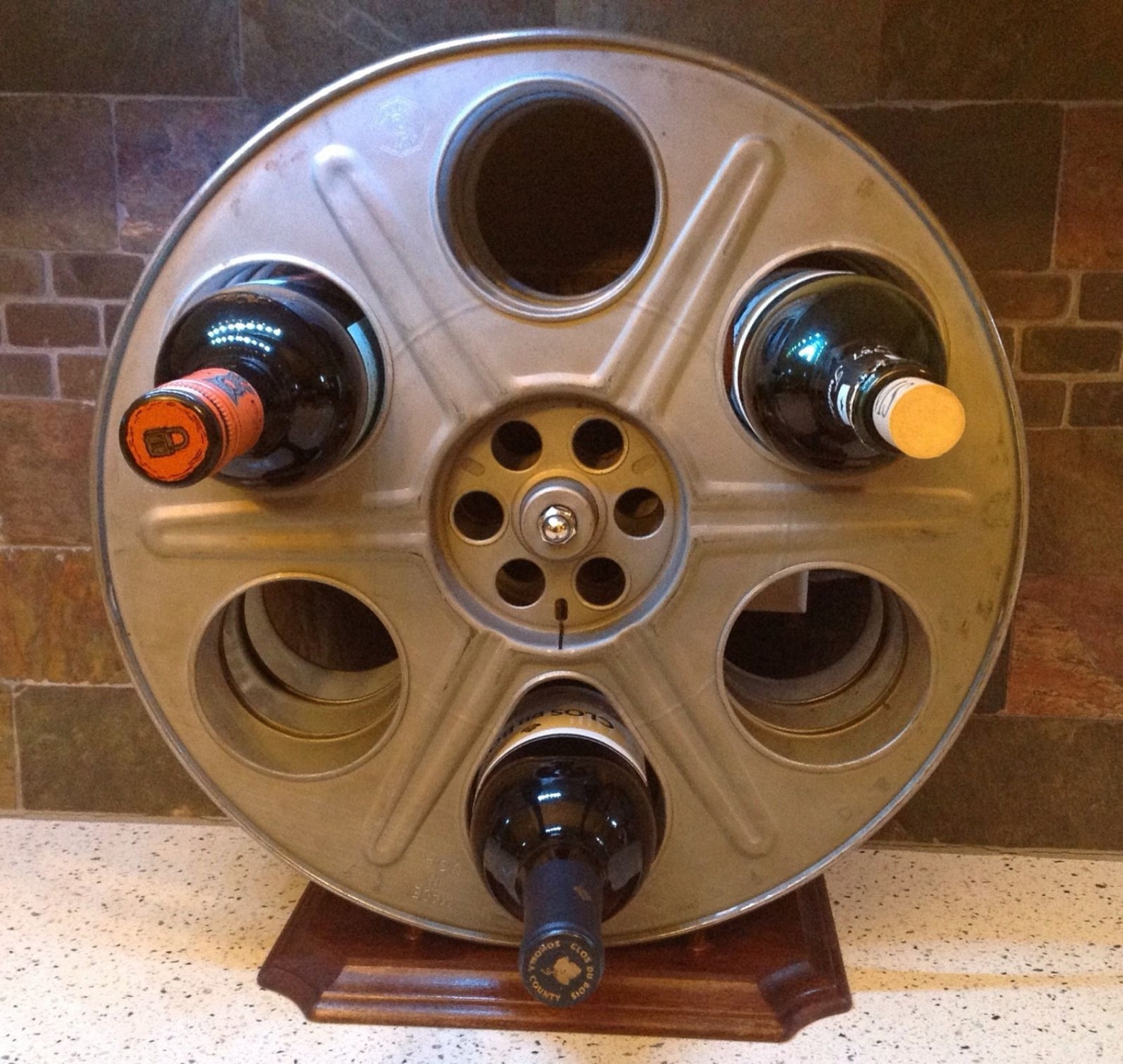 Film Reel Wine Rack Made From Vintage 35mm Movie Motion Etsy
