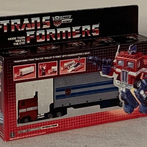 Vintage Original Hasbro G1 Transformers  OPTIMUS PRIME Magnet Miniature Toy Box Christmas Ornament