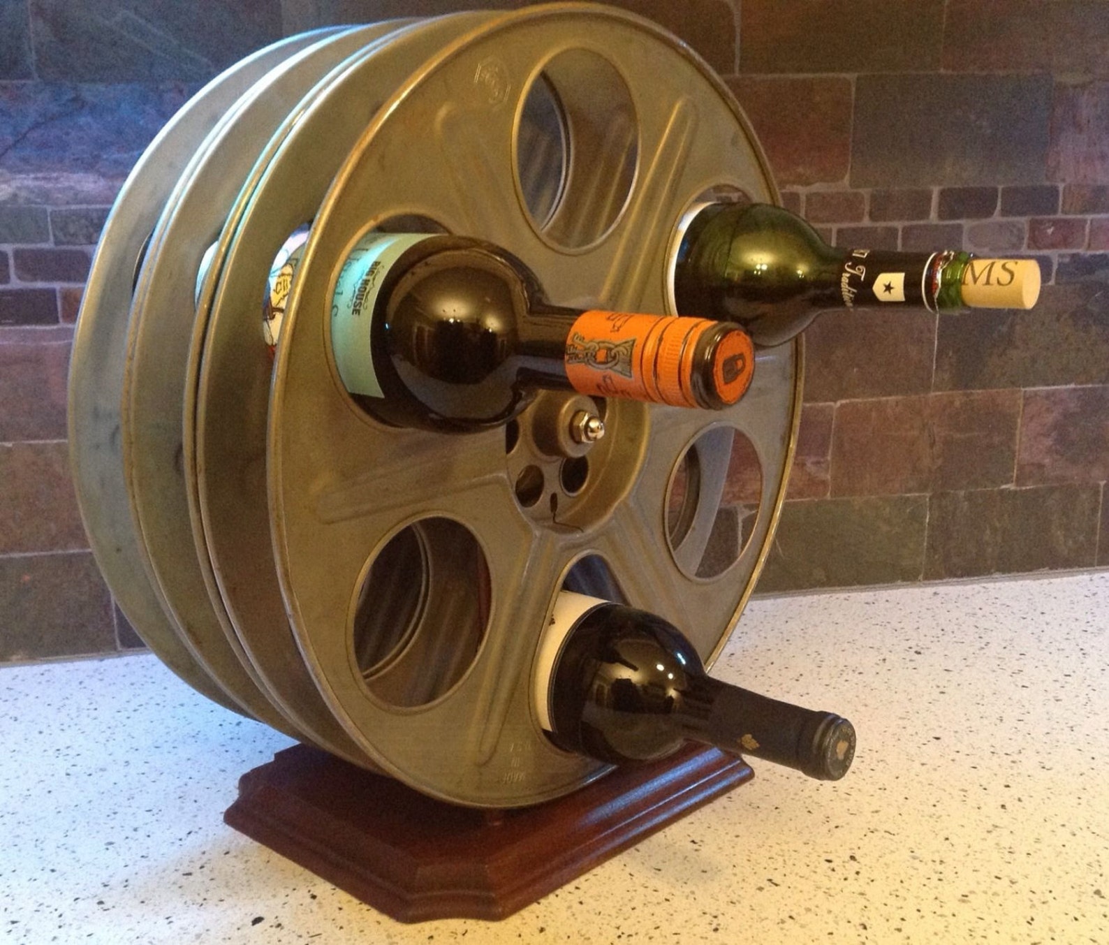 Film Reel Wine Rack Made From Vintage 35mm Movie Motion Etsy