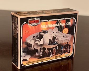 Vintage Original Kenner Star Wars Empire Strikes Back MILLENNIUM FALCON Toy Box Miniature Christmas Ornament / Refrigerator Fridge Magnet
