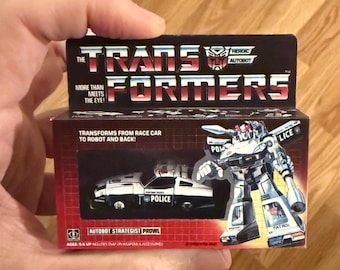 Adorno navideño vintage original Hasbro G1 Transformers PROWL con imán en miniatura para caja de juguetes