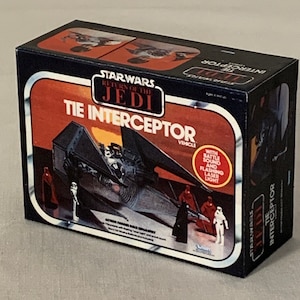 Vintage Kenner Star Wars Return of the Jedi TIE INTERCEPTOR Toy Box Miniature Christmas Ornament / Refrigerator Fridge Magnet