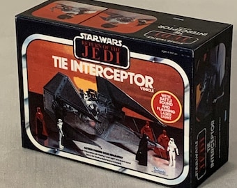 Vintage Kenner Star Wars Return of the Jedi TIE INTERCEPTOR Toy Box Miniature Christmas Ornament / Refrigerator Fridge Magnet