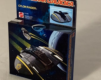 Vintage 1970s Mattel Battlestar Galactica CYLON RAIDER Toy Box Miniature Christmas Ornament / Refrigerator Fridge Magnet