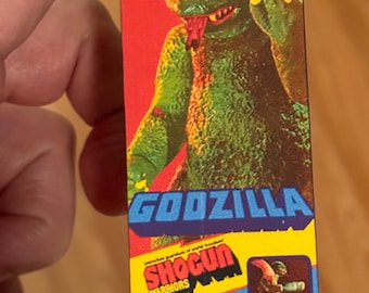 Vintage Original Mattel Shogun Warriors GODZILLA Miniature Toy Box Christmas Ornament / Refrigerator Fridge Magnet
