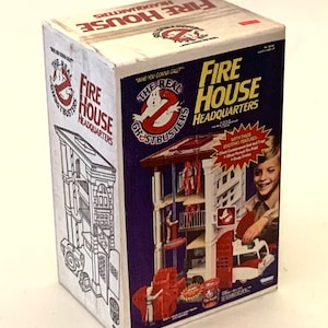 Vintage Original Kenner The Real Ghostbusters FIRE HOUSE HEADQUARTERS Miniature Toy Box Magnet / Christmas Ornament