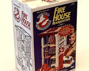 Vintage Original Kenner The Real Ghostbusters FIRE HOUSE HEADQUARTERS Miniature Toy Box Magnet / Christmas Ornament