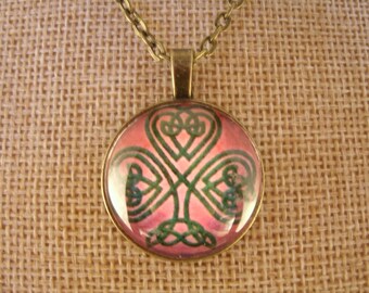 Vintage Style Celtic Shamrock Necklace Antique Bronze Silver Irish Handmade Jewelry