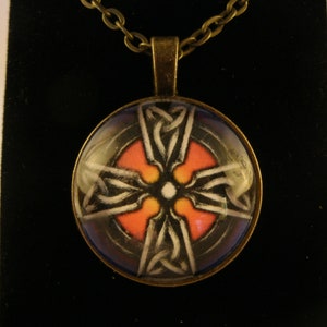 Celtic Cross Necklace Antique Bronze Silver Irish Handmade Jewelry