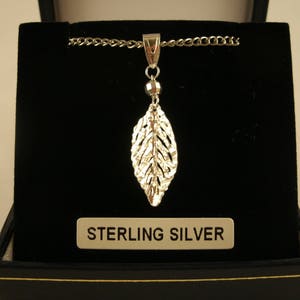 Sterling Silver Leaf Pendant Necklace Celtic Irish Jewellery