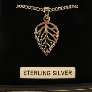 Sterling Silver Celtic Leaf Pendant Necklace Irish Jewellery